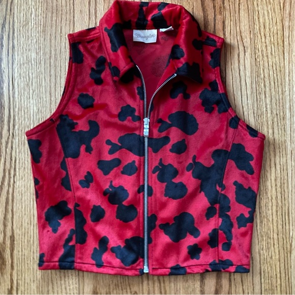 Wrangler Jackets & Blazers - Vintage Wrangler Cowgirl Plush Cow Print Zip Up Vest Fall Winter 2022